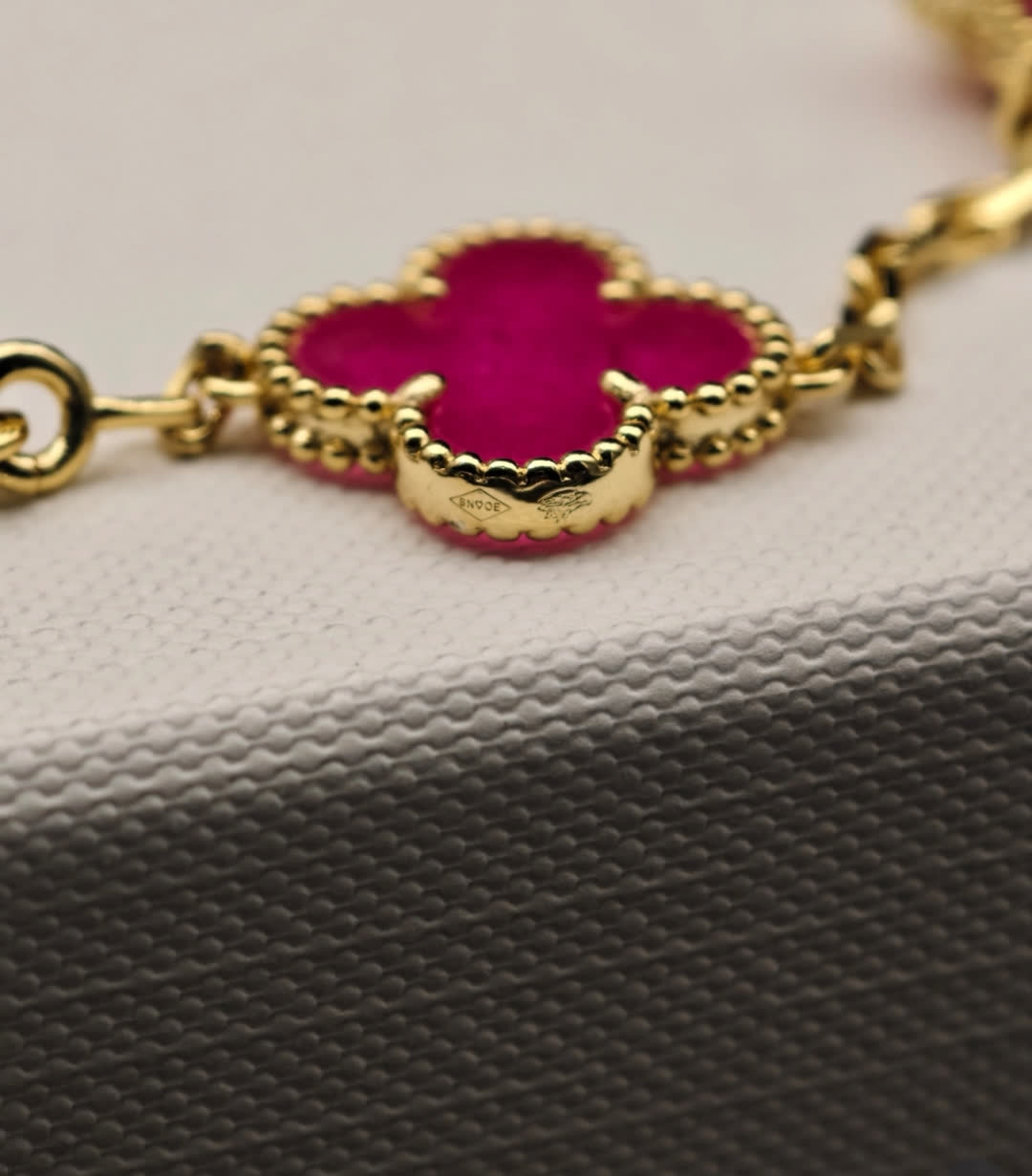 Van Cleef & Arpels Magic Alhambra Pink Enamel Bracelet